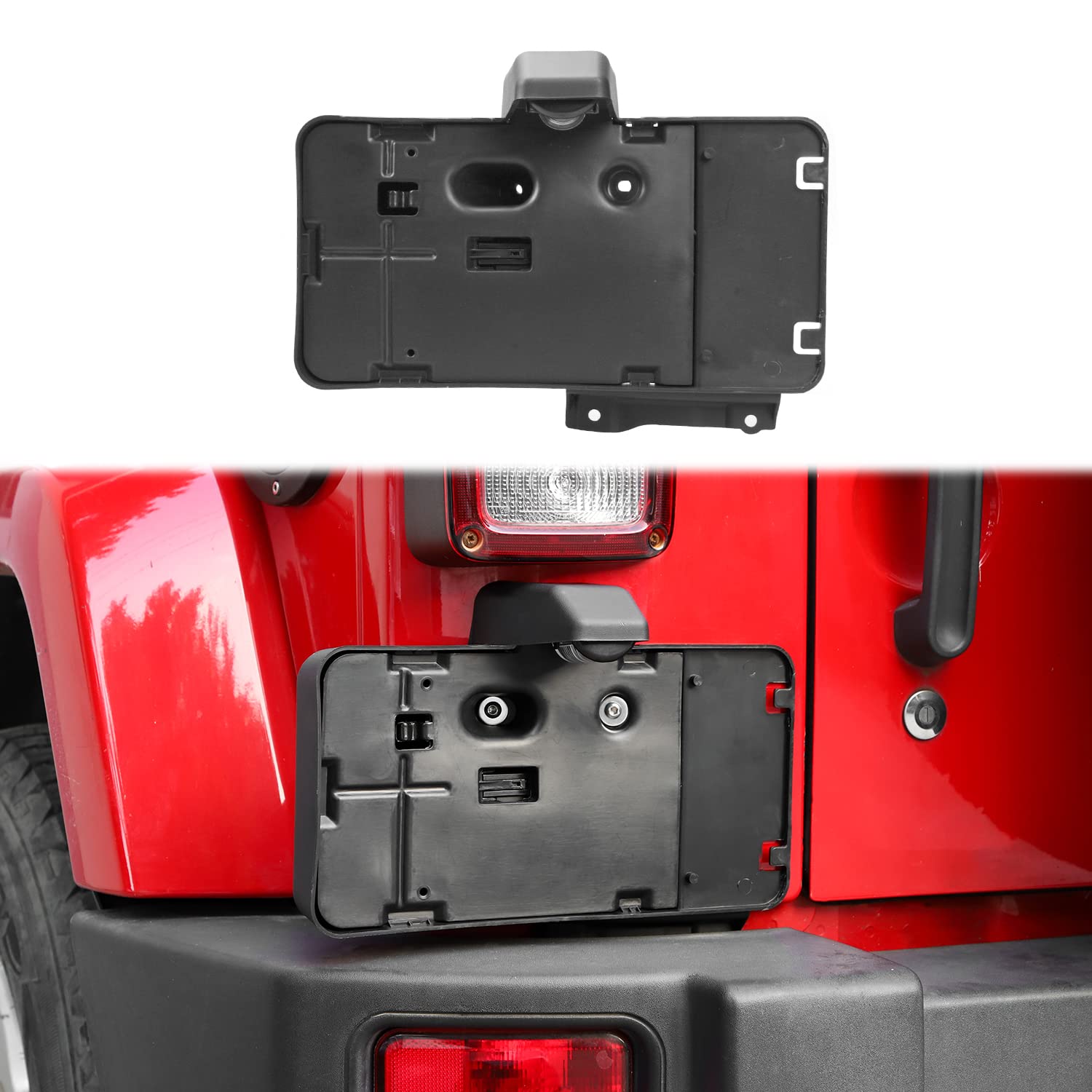 【Jeep】JKラングラーブラックバンパー ナンバープレートホルダー付き フロントライセンスプレートホルダージープラングラー JK JL